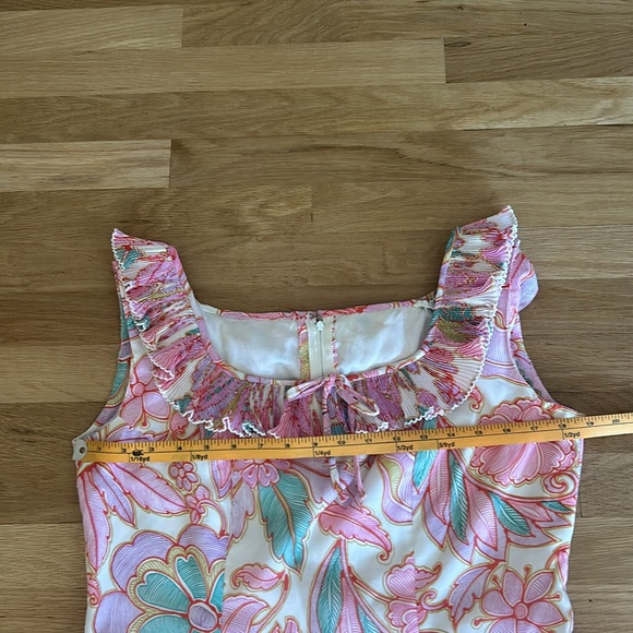 Carnegie of London Vintage Floral Pink Green Yellow Dress Women’s Size 18 - Picture 5 of 16